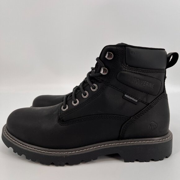 Wolverine Floorhand Work Boot Size 12M Black Leather Waterproof New In Box - Picture 2 of 16
